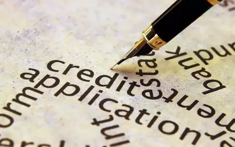 Abstract pen writing credit application